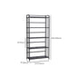 Contemporary Metal Bookshelf Black Etagere Shelf Bookcase for Study Room