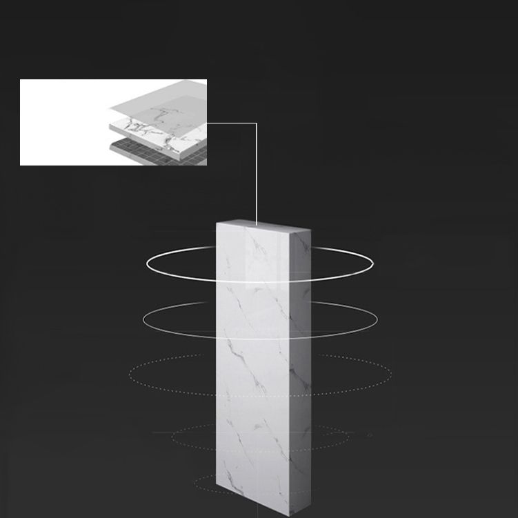 1/3 piezas Moderna mesa de barra de hierro Rectángulo Bistro de mármol blanco de imitación con estante