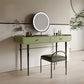 Tables de vanité verte de 16,53 "de largeur de largeur avec 2 tiroirs de rangement