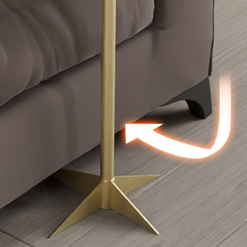 Modern Round Slate Side Table Pedestal Corner Table for Living Room