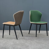 Silla de comedor contemporánea de metal acabado metálico silla lateral del ala