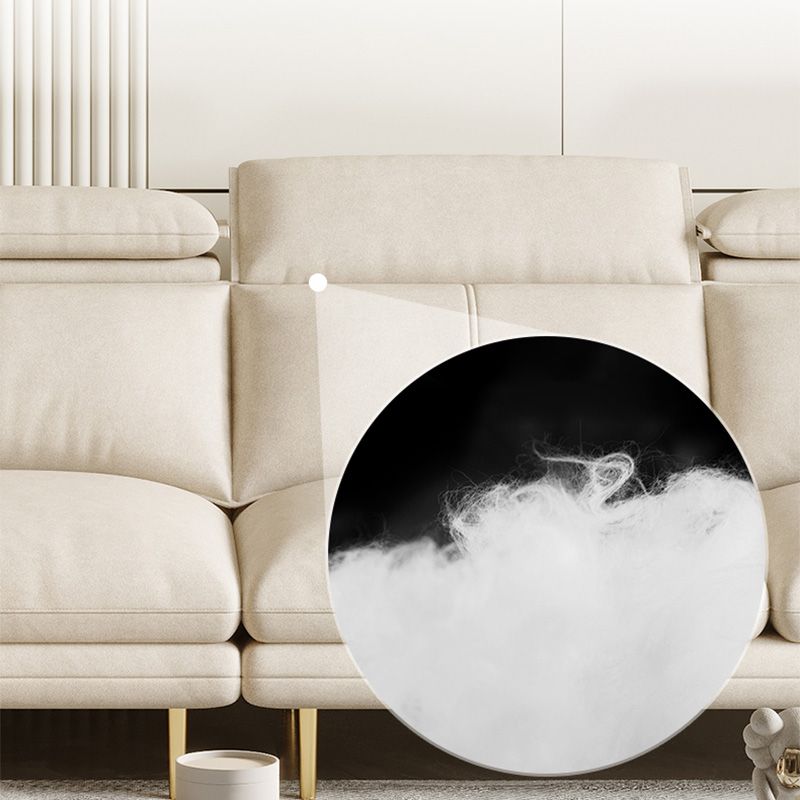 Crème faux lederen bank/sectionele met opbergzak verstelbare bank voor woonkamer