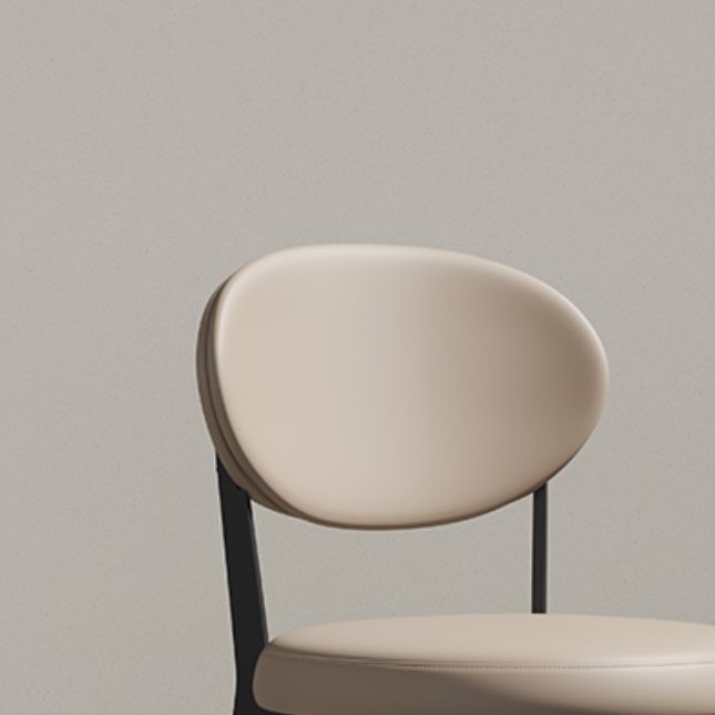 Faux de cuero y metal sillas de comedor de brazo sin brazo de color trasero