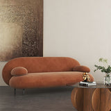 Sofá de brazo de almohada de la banca de la banca del tetaje trasero contemporáneo en naranja