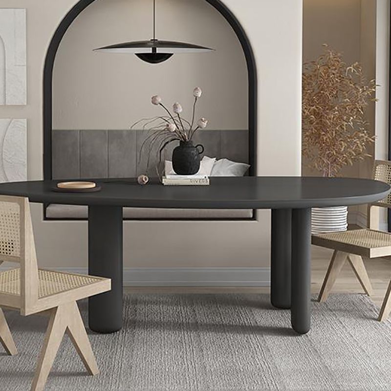 Modern gebogen kantoor bureau massief hout parsons zwart schrijfbureau