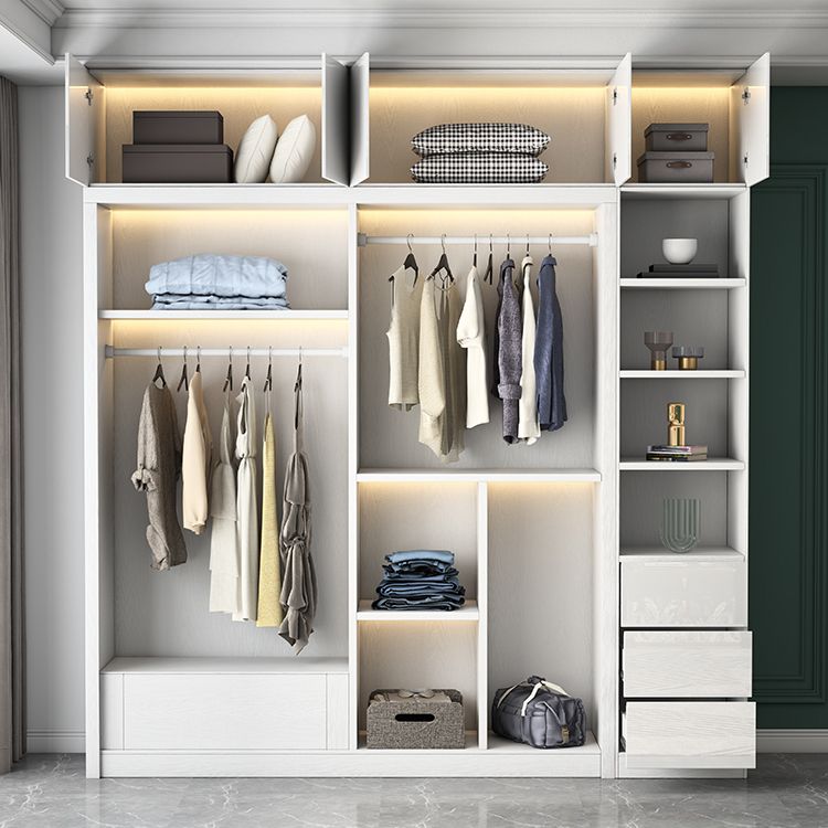 Wit High Gloss Garderobe Armoire Modern Engineered Wood Garderobe