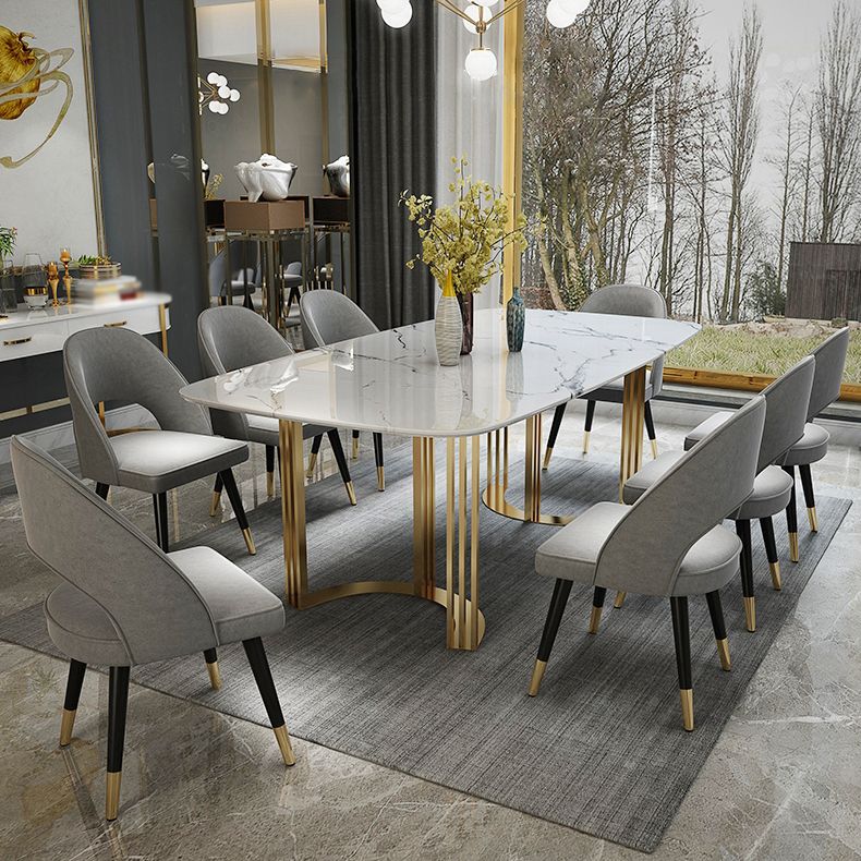 Modern Marble Top Dining Table Set Rectangle 1/4/5/7 Pieces Dining Table with Chairs Clearhalo 'Dining Room Sets' 'Dining Tables & Seating' 'dining_room_set' 'furn' 'furn_dining_room_set' 'Furniture' 'furniture_dining_room_set' 'Kitchen & Dining Furniture' 1200x1200_ee04c336-aff9-4527-a0ac-22c15e8a8c20