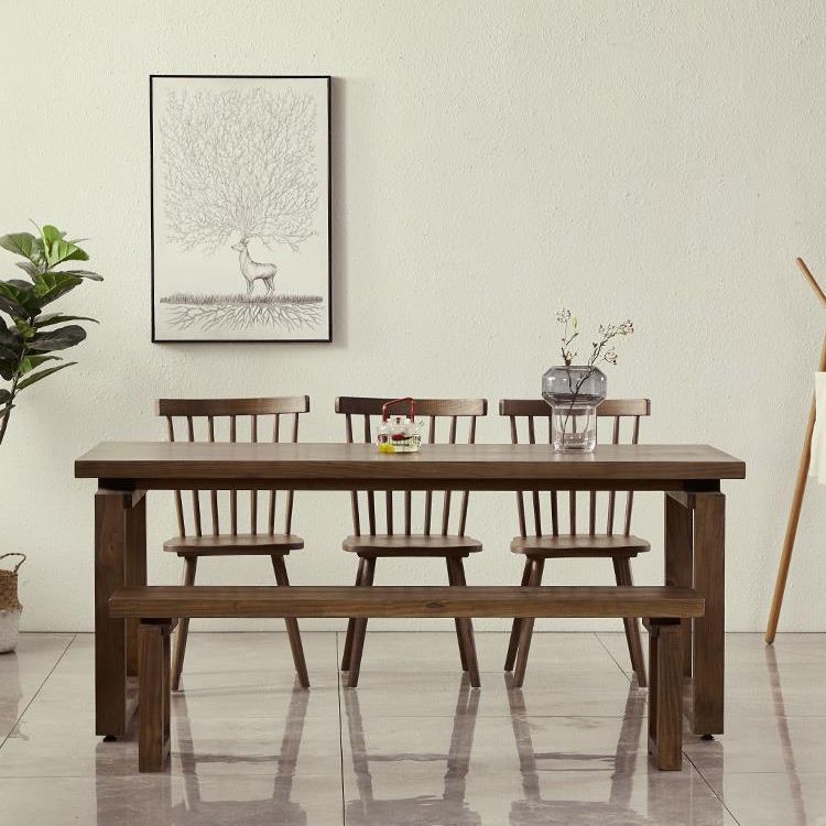 Moderno 1/2/3/5/7 pezzi set da pranzo tavolo da pranzo in legno rettangolo per sala da pranzo