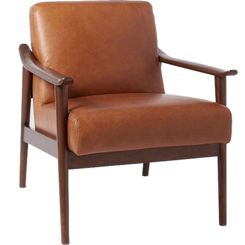 28,74 "fauteuil de fauteuil à bras massif en bois massif avec quatre jambes de base à quatre étapes