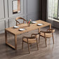 Set da pranzo moderno da 1/2/4/5/7 pezzi Set da pranzo per interni con doppio piedistallo in legno massello di pino