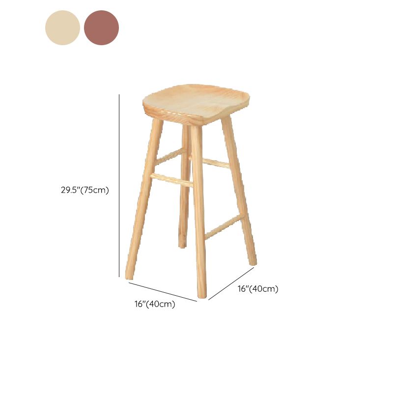 Contemporary Solid Wood Counter Stool Saddle Seat Bar Stool for Living Room Clearhalo 'Bar Furniture' 'Bar Stools' 'bar_stools' 'furn' 'furn_bar_stools' 'Furniture' 'Kitchen & Dining Furniture' 1200x1200_ee07ce65-5abe-47fd-9570-3f75d2a855f8