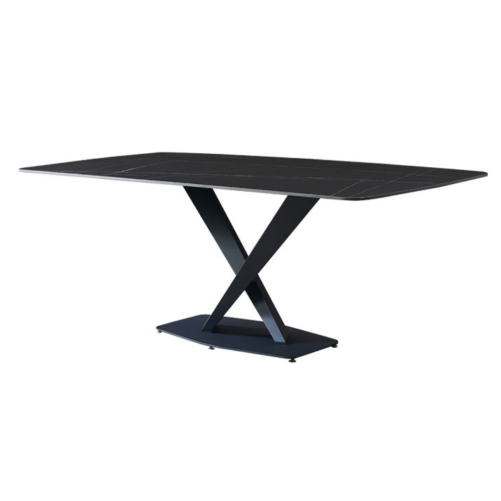 Metal Modern Rectangle Dining Table Sintered Stone Dining Table with Pedestal Base Clearhalo ' dining_table' 'Dining Tables & Seating' 'Dining Tables' 'furn' 'furn_dining_table' 'Furniture' 'furniture_dining_table' 'Kitchen & Dining Furniture' 'kitchen&dining_furn' 'kitchen' 'kitchen_dining_table' 1200x1200_ee0898a5-785a-4460-b29c-3b974585ed00