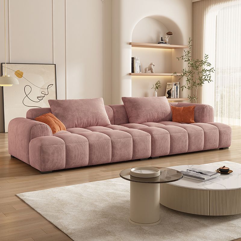 Loveseat de la sala de estar contemporáneo de la franela con almohadas