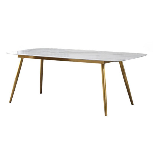 デザイナースタイルの焼結ストーントップダイニングセット長方形1/4/5/7ピースディネットテーブルセット