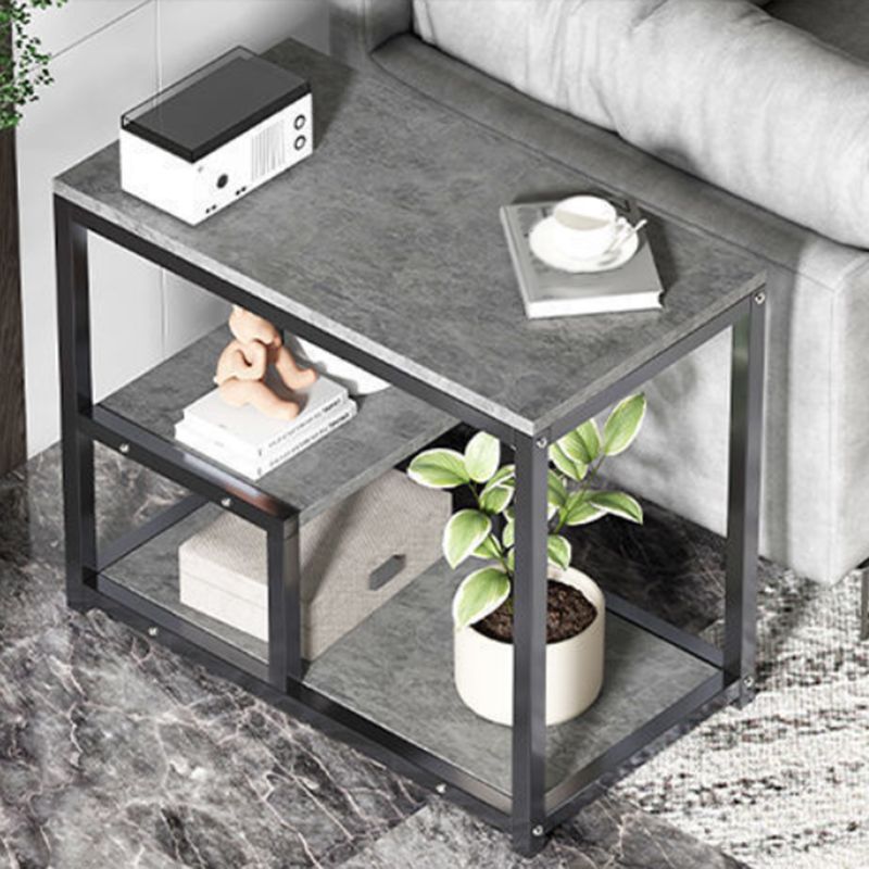 23.6" W x 26.8 H Rectangular End Table Faux Wood Shelf Included Side Table