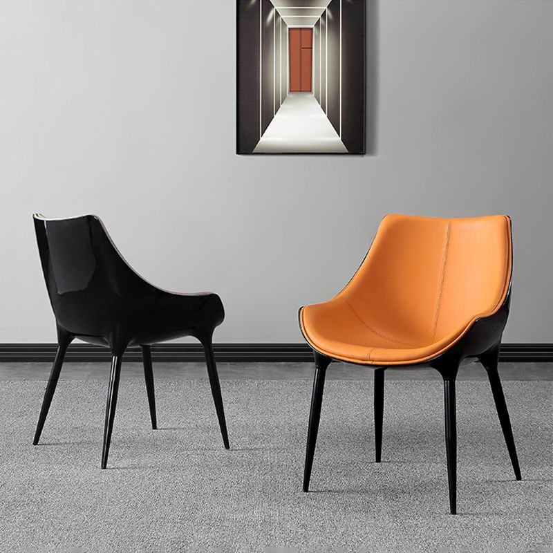 Indoor Modern Style Side Chair Solid Back Metal Upholstered Dining Room Chair (Set of 2) Clearhalo ' kitchen&dining_furn' 'Dining Chairs' 'Dining Tables & Seating' 'dining_chair' 'furn' 'furn_dining_chair' 'Furniture' 'furniture_dining_chair' 'Kitchen & Dining Furniture' 'kitchen' 1200x1200_ee0cc742-0b49-4f64-ab93-cb7164ce9b4b