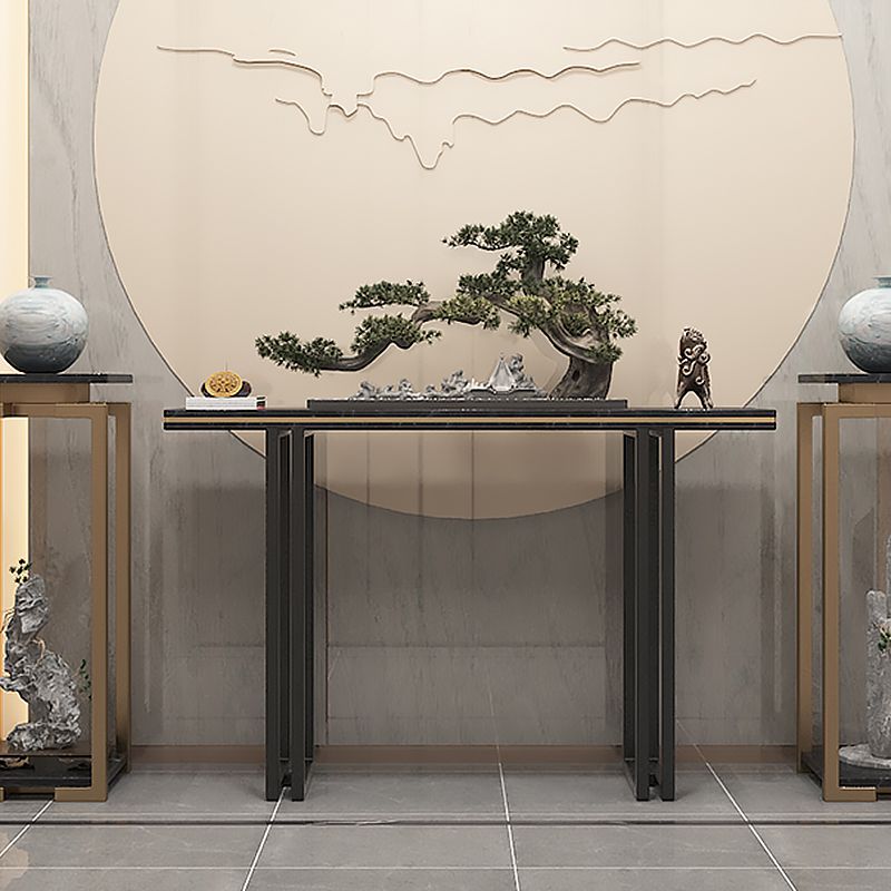 Mesa de mármol contemporáneo 4 patas console mesa rectángulo de sofá resistente a los rasguños