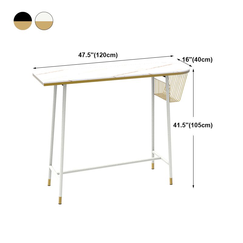 Glam Marble Counter Table with Specialty Table Top Trestle Table - 42" H Clearhalo 'Bar Furniture' 'Bar Tables' 'bar_tables' 'furn' 'furn_bar_tables' 'Furniture' 'furniture_bar_tables' 'Kitchen & Dining Furniture' 1200x1200_ee0d98d8-1dcf-4603-acaa-ef1def88c4aa