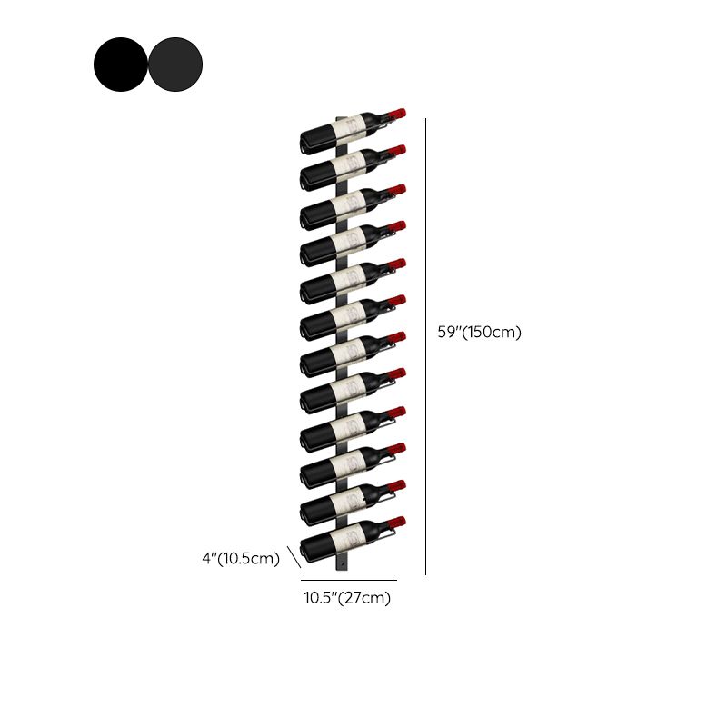 Muur gemonteerd ijzeren fles rek moderne stijl wijnrek fles in zwart