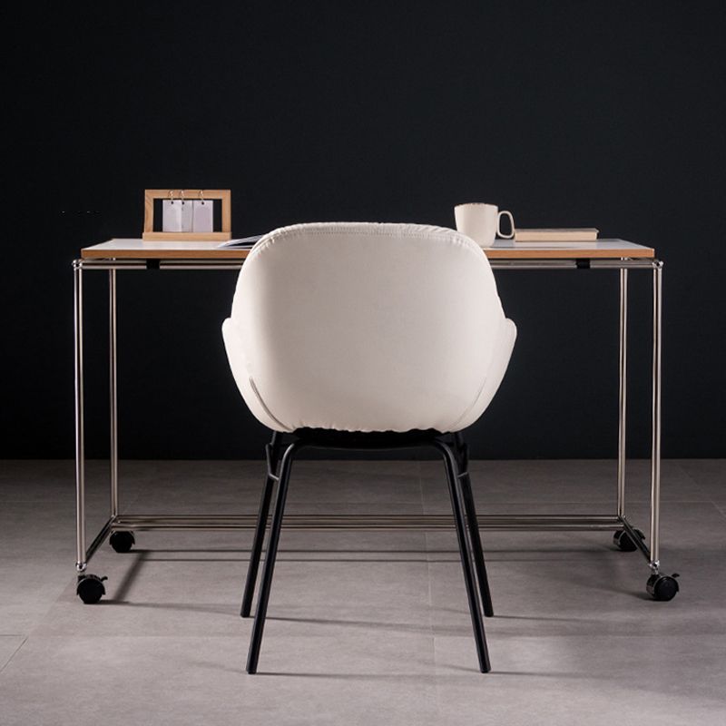 Modern Style Parsons Arm Chair Leather Upholstered Indoor Dining Chair Clearhalo 'Dining Chairs' 'Dining Tables & Seating' 'dining_chair' 'furn' 'furn_dining_chair' 'Furniture' 'Kitchen & Dining Furniture' 1200x1200_ee0e10f5-cf16-4a0a-aac4-035fd6b3f345