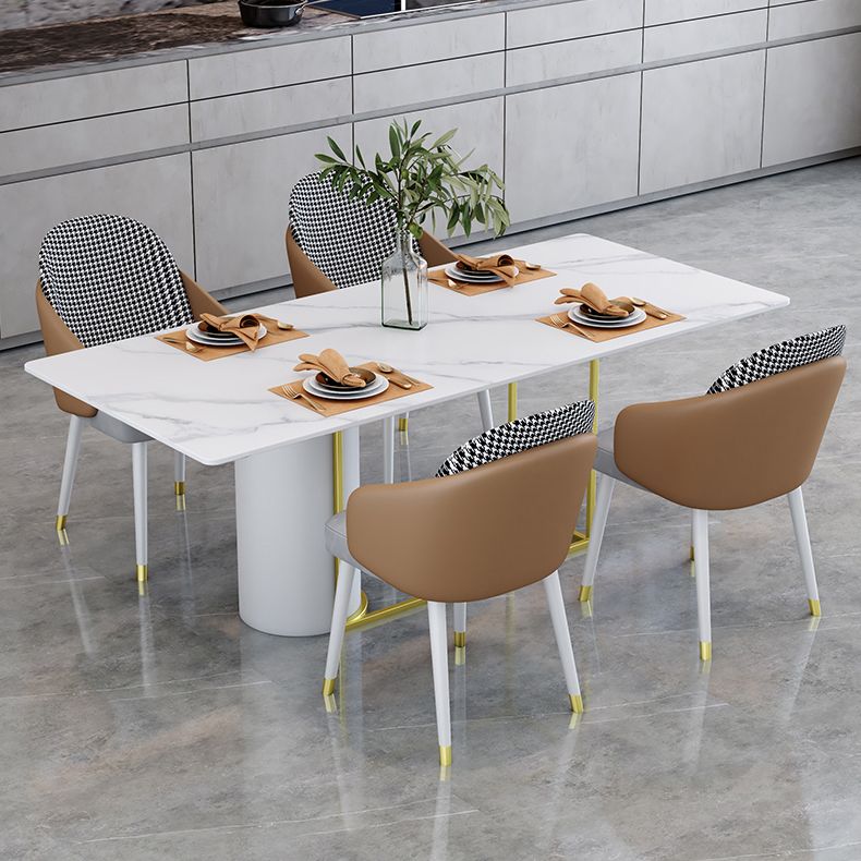 Nordic 1/5 Pieces Dining Set Rectangle Stone Dining Table for Living Room Clearhalo 'Dining Room Sets' 'Dining Tables & Seating' 'dining_room_set' 'furn' 'furn_dining_room_set' 'Furniture' 'Kitchen & Dining Furniture' 1200x1200_ee0e167f-1b17-4a2e-809c-df7c81d9b499