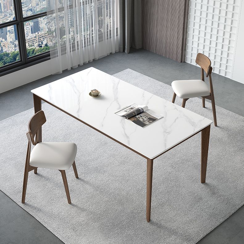 Rectangle Medieval Modern Dining Table Sintered Stone Table with 4 Wood Legs Clearhalo ' dining_table' 'Dining Tables & Seating' 'Dining Tables' 'furn' 'furn_dining_table' 'Furniture' 'furniture_dining_table' 'Kitchen & Dining Furniture' 'kitchen&dining_furn' 'kitchen' 'kitchen_dining_table' 1200x1200_ee0e304c-dfc3-43db-9e4d-42bf33073992
