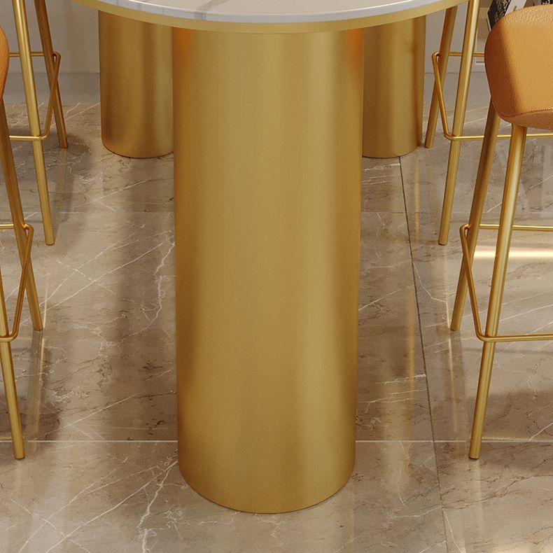 White Stone Top Counter-height Pub Table Contemporary Legs Bar Dining Table Clearhalo 'Bar Furniture' 'Bar Tables' 'bar_tables' 'furn' 'furn_bar_tables' 'Furniture' 'Kitchen & Dining Furniture' 1200x1200_ee0e48ef-cc7f-4569-9e9d-c9bbcb54c234