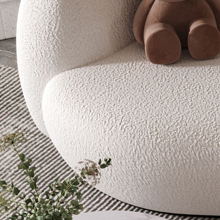 リビングルームのための現代の白いウール湾曲したソファの傾斜腕ソファ