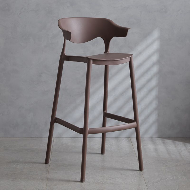 Contemporary Plastic Low Back Counter Stool Plastic Furniture in Matte Finish for Indoor Clearhalo 'Bar Furniture' 'Bar Stools' 'bar_stools' 'furn' 'furn_bar_stools' 'Furniture' 'Kitchen & Dining Furniture' 1200x1200_ee1271d9-6ee9-4c89-a4ee-bcd0442e3443