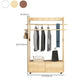 Modern Style Bedroom Wardrobe Movable Wooden Armoire with Drawers