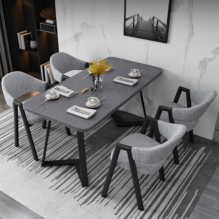 Metal Industrial Rectangle Dining Table Grey Wood Top Table with Sled Base Clearhalo ' dining_table' 'Dining Tables & Seating' 'Dining Tables' 'furn' 'furn_dining_table' 'Furniture' 'furniture_dining_table' 'Kitchen & Dining Furniture' 'kitchen&dining_furn' 'kitchen' 'kitchen_dining_table' 1200x1200_ee140d90-bae6-4ee5-a00d-19c43e49c4ab