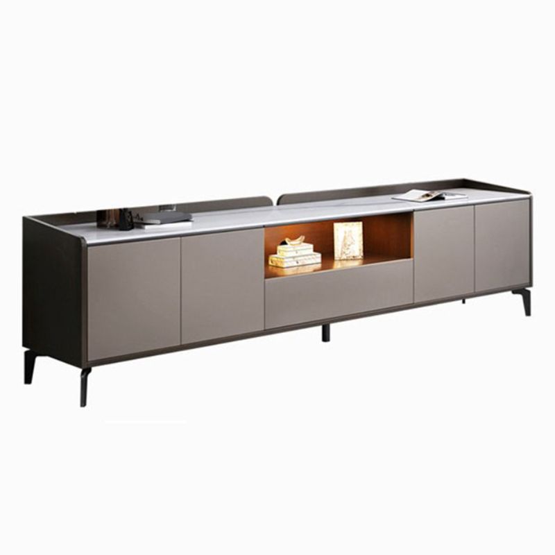 Stone Media Console TV Stand Modern TV Stand Console with Drawer Clearhalo 'furn' 'furn_tv_stands_entertainment_centers' 'Furniture' 'Living Room Furniture' 'TV Stands & Entertainment Centers' 'TV Stands & Media Storage Furniture' 'tv_stands_entertainment_centers' 1200x1200_ee16baea-85de-4031-92f5-4c5084328308
