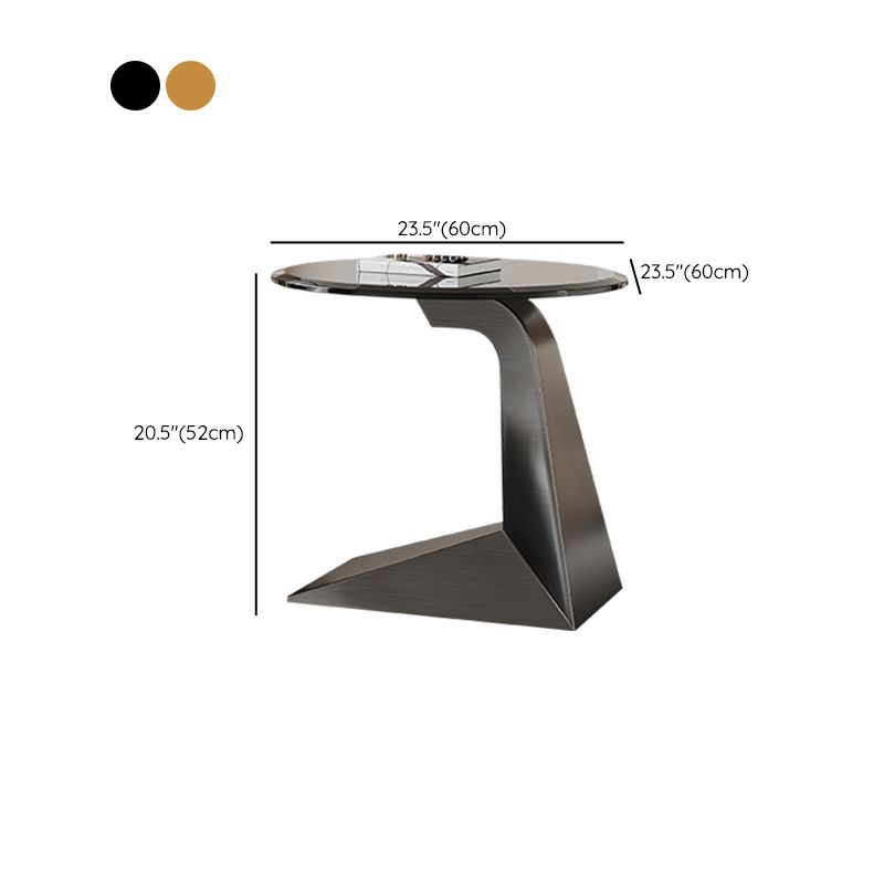 Contemporary Round Glass Coffee Table Set 1-Drawer 2 Piece Bunching Tables Clearhalo 'Coffee & Accent Tables' 'Coffee Tables' 'coffee_tables' 'furn' 'furn_coffee_tables' 'Furniture' 'Living Room Furniture' 1200x1200_ee189be6-801b-4170-b691-40fcd7ac09ba