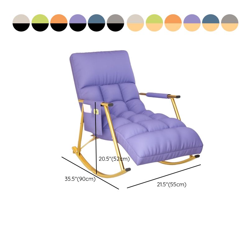 Silla de silla de cojines de estilo moderno silla rockera con marco de metal