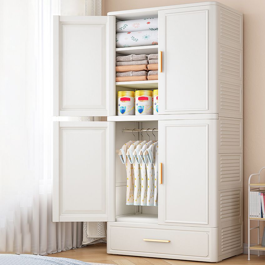 Armadio di stoccaggio in plastica opaca massicciatura a cerniera contemporanea