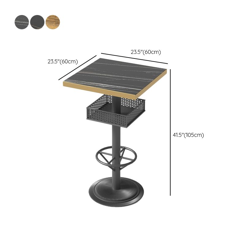 Industrial Style Bar Height Table Cafe Bar Dining Table with Storage Clearhalo 'Bar Furniture' 'Bar Tables' 'bar_tables' 'furn' 'furn_bar_tables' 'Furniture' 'Kitchen & Dining Furniture' 1200x1200_ee1e1e61-3460-478a-8799-e452b4957133