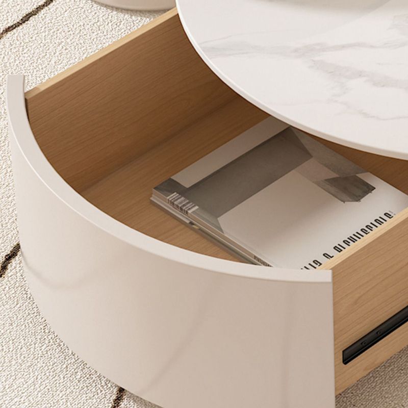 Drum Coffee Table Round Slate Top Cocktail Table with 2 Storage Drawers Clearhalo 'Coffee & Accent Tables' 'Coffee Tables' 'coffee_tables' 'furn' 'furn_coffee_tables' 'Furniture' 'Living Room Furniture' 1200x1200_ee1e929d-80c2-4b34-9038-6fe9d34b965f