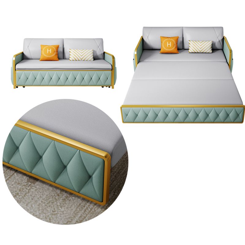 Divano a braccia quadrati letto in pelle in pelle glam cuscino pieghevole tornatore divano dormiente