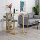 Table de bar Glam Free Form Table en marbre blanc avec rangement pour salon