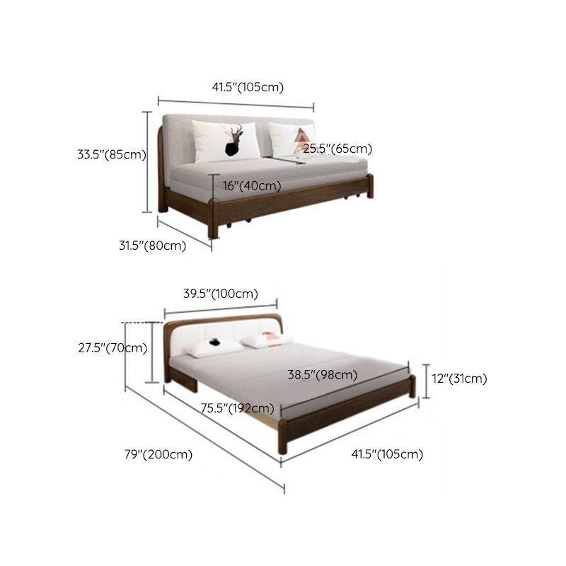Hedendaagse futon slaper bank kussen omvatte een futon frame in wit