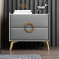 Classic Glam Accent Table Nightstand Stone Nightstand with 2 Drawers Clearhalo 'Bedroom Furniture' 'furn' 'furn_night_stand' 'Furniture' 'night_stand' 'Nightstands' 1200x1200_ee20c4be-17c5-41a0-bd93-bb56f2ddde2d