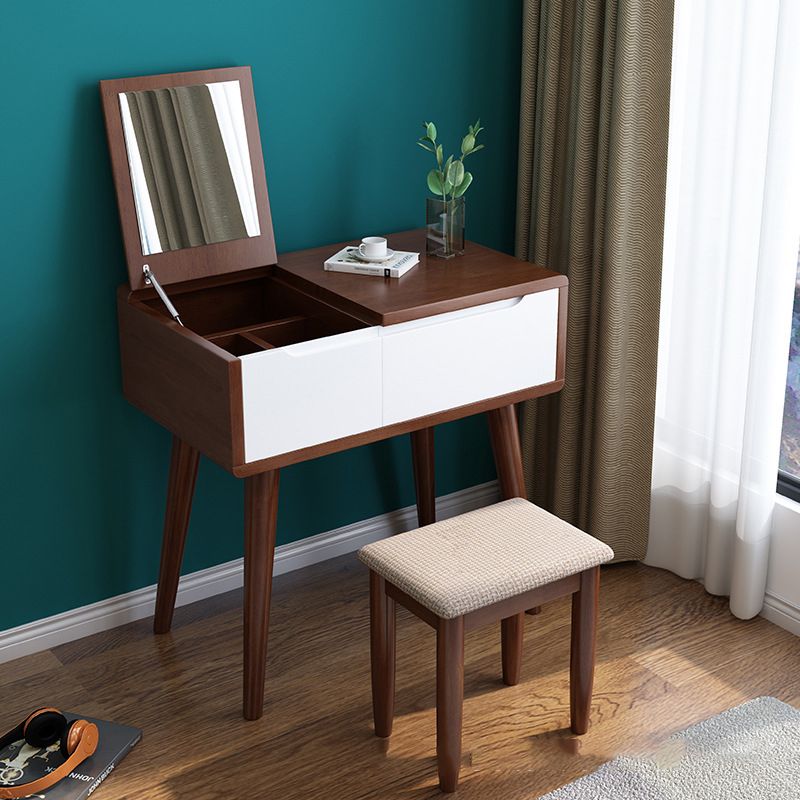 Solid Wood Dressing Table Mirror Make-up Vanity with 1 Drawer