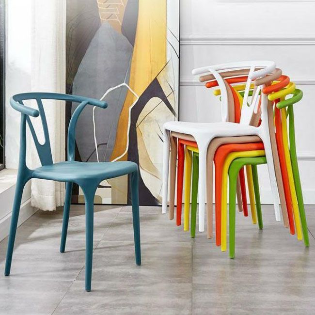 Contemporary Plastic Kitchen and Dining Room Chair Slat Back Side Chair Clearhalo 'Dining Chairs' 'Dining Tables & Seating' 'dining_chair' 'furn' 'furn_dining_chair' 'Furniture' 'furniture_dining_chair' 'Kitchen & Dining Furniture' 1200x1200_ee22e0be-c6ea-4663-999d-4edb95950d3e