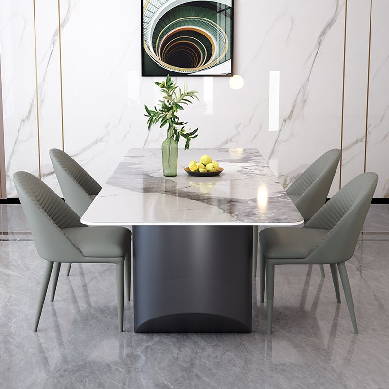 Set da tavolo moderno rettangolare in pietra sinterizzata Set da pranzo da 1/4/5/7 pezzi