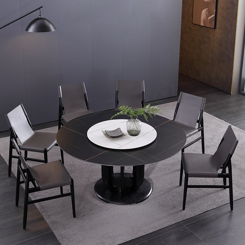Designer Style Restaurant Solid Back Side Chair Leather Brown Dining Chair Clearhalo ' kitchen&dining_furn' 'Dining Chairs' 'Dining Tables & Seating' 'dining_chair' 'furn' 'furn_dining_chair' 'Furniture' 'furniture_dining_chair' 'Kitchen & Dining Furniture' 'kitchen' 1200x1200_ee245cf5-d376-4d2a-8a09-eddf97f7209e