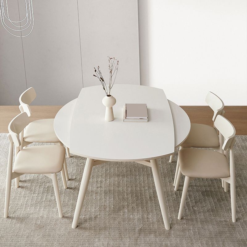 モダンな1/4/5/7ピースダイニングセット長方形の石の折りたたみ式ダイニングテーブルダイニングルーム用