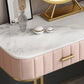 Tavolo da toeletta da top vanità in marmo glam da 29,5 "con 2 cassetti