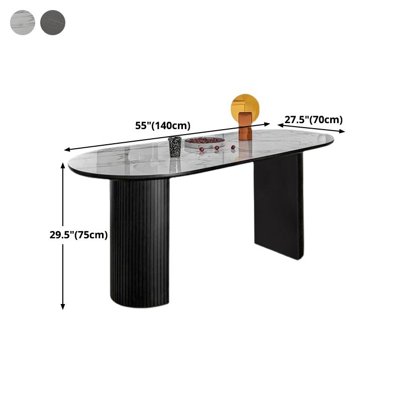 Metal Contemporary Oval Dining Table Sintered Stone Top Table with Double Pedestal Base Clearhalo ' dining_table' 'Dining Tables & Seating' 'Dining Tables' 'furn' 'furn_dining_table' 'Furniture' 'furniture_dining_table' 'Kitchen & Dining Furniture' 'kitchen&dining_furn' 'kitchen' 'kitchen_dining_table' 1200x1200_ee278d94-790a-4303-8362-bad1f613c317
