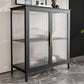 Glam Iron Dining Server Glass Doors Cabinet Sideboard per il ristorante
