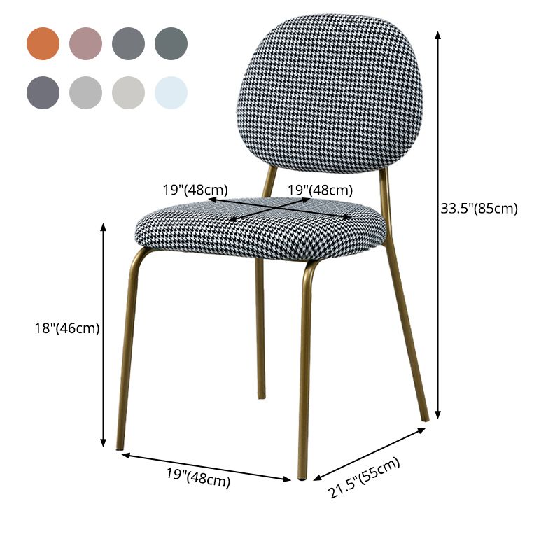 Glam Metal Dining Room Armless Chairs Open Back Dining Side Chair for Restaurant Clearhalo ' kitchen&dining_furn' 'Dining Chairs' 'Dining Tables & Seating' 'dining_chair' 'furn' 'furn_dining_chair' 'Furniture' 'furniture_dining_chair' 'Kitchen & Dining Furniture' 'kitchen' 1200x1200_ee27d508-8dc0-4677-ac69-fa430b4141c6